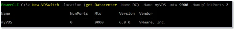 Creating a vDS using PowerCLI
