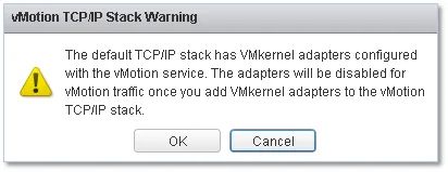 vMotion stack warning