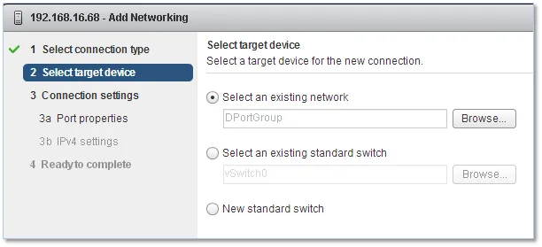 Selecting the target network