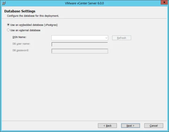 Database Settings
