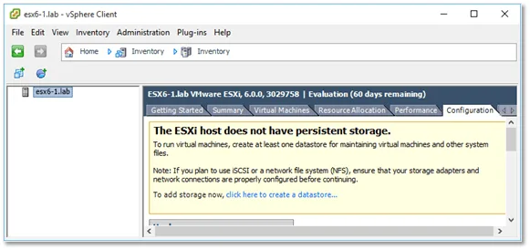 No persistent storage