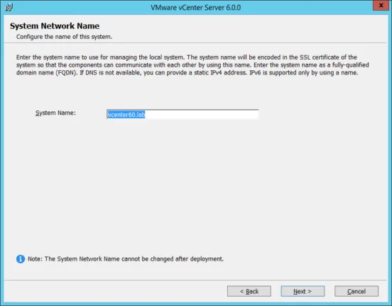 System Network Name