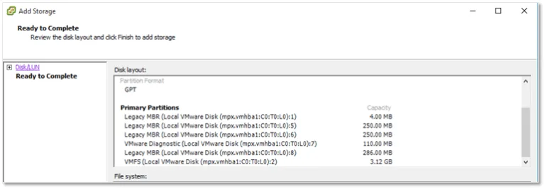 Review the disk layout