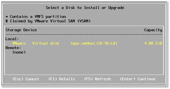 Select a Disk to Install or Upgrade