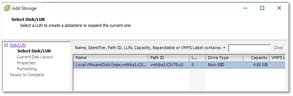 select disk