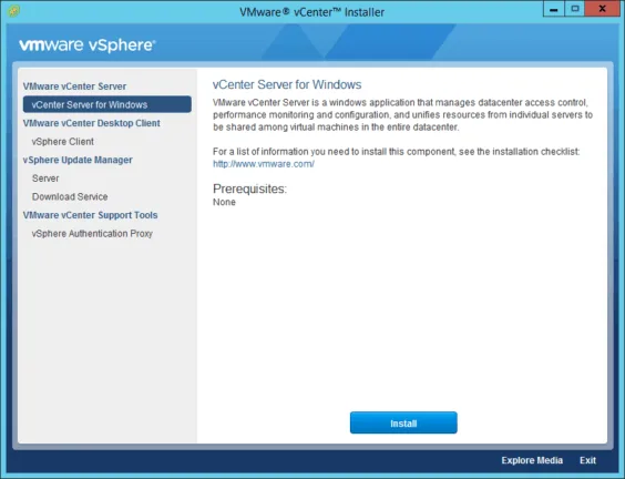 vCenter Server for Windows