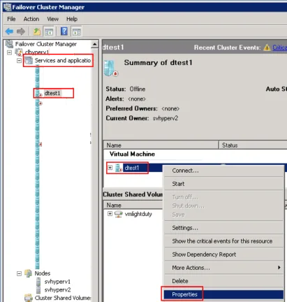 Failover Cluster Manager R2 Advanced Policies Step 1