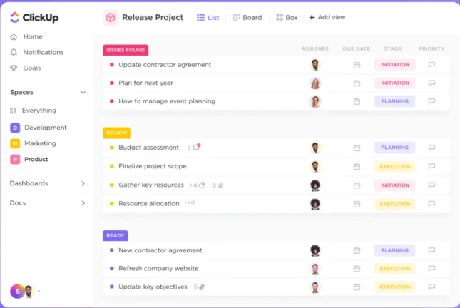 ClickUp provides a robust project management solution with many different ways to view information