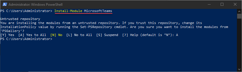 Installing the Microsoft Teams PowerShell module