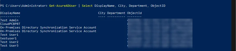 Listing Azure AD users