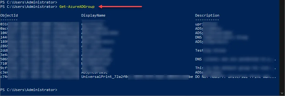 Listing out Azure AD groups