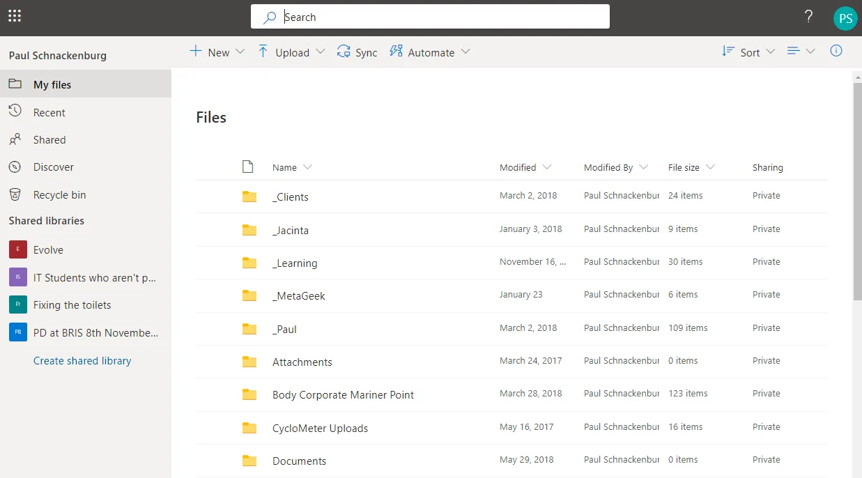 OD4B web interface