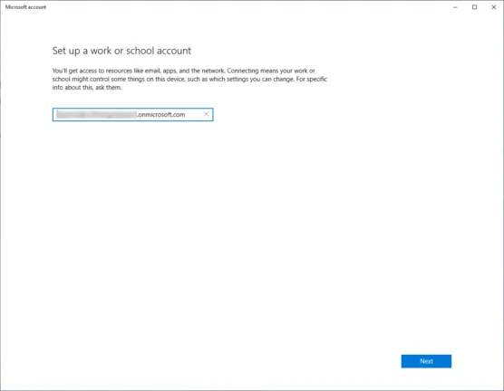 Set up a work or school account