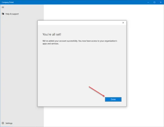 The account is added successfully to the application