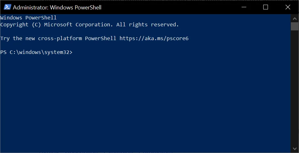 Windows PowerShell environment in Windows 10