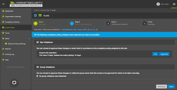 Auditing a non compliant site
