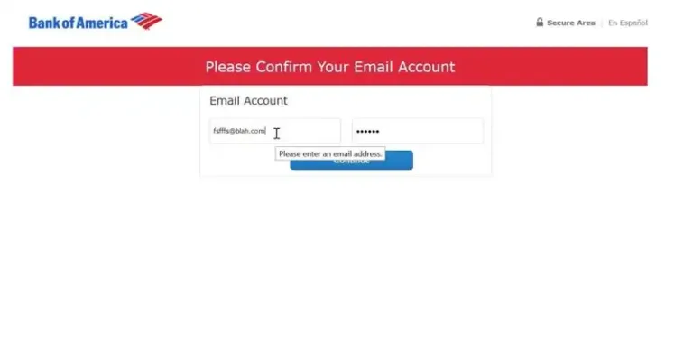bank of america login page
