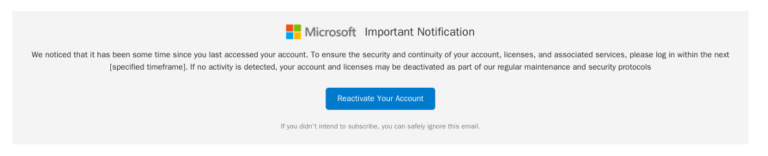 Exemple de phishing par “réactivation de compte”