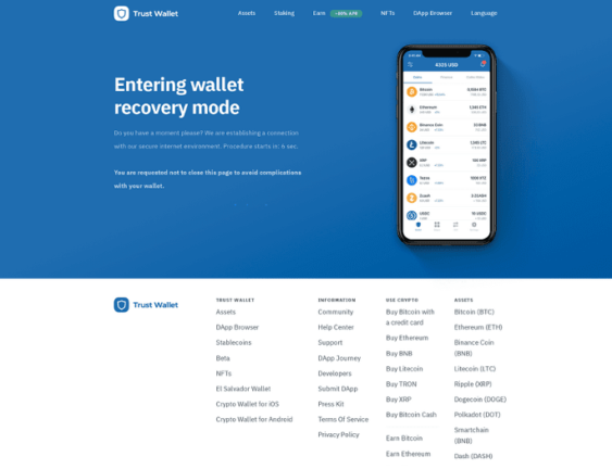 Trustwallet phishing page