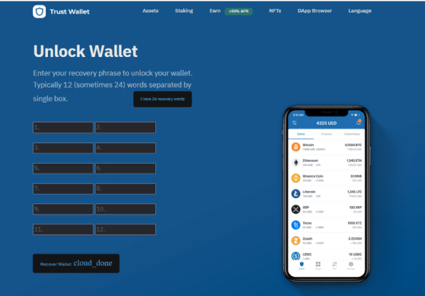 Trustwallet scam page final version
