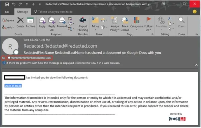 Google Doc Phishing Example