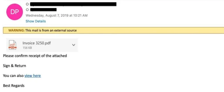 invoice phishing scam