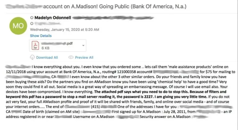 A. Madison Scam Email