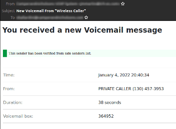 voicemal spoofing rlo