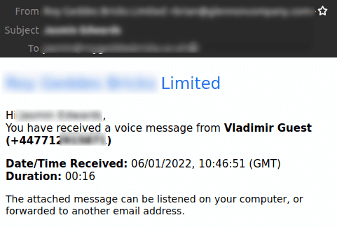 RLO spoofing voice message