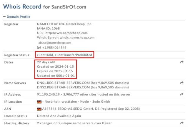 Whois Record of non-profit domain