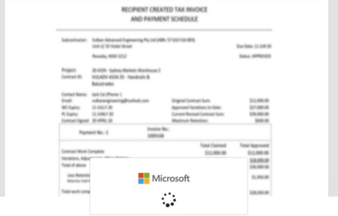 blurred invoice background