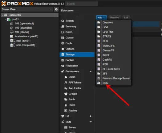 ESXi storage migration