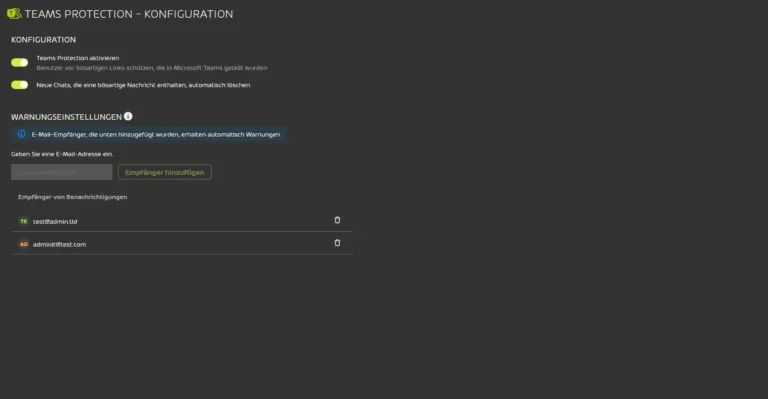 Screenshot of Hornetsecurity Microsoft Teams Protection