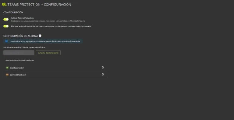 Screenshot of Hornetsecurity Microsoft Teams Protection