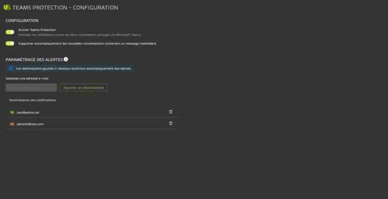 Screenshot of Hornetsecurity Microsoft Teams Protection