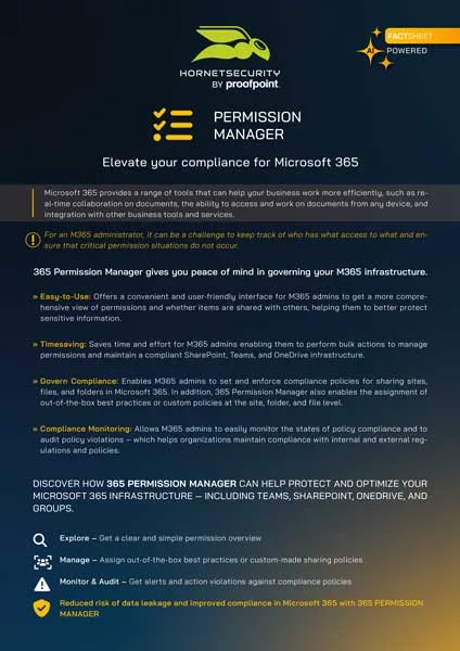 Fact Sheet 365 Permission Manager Cover