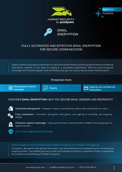 Fact Sheet Email Encryption Cover