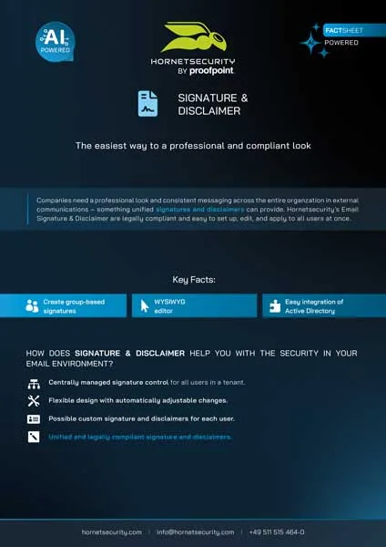 Fact Sheet Signature and Disclaimer Cover