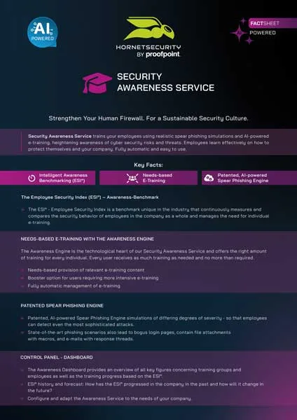Fact Sheet Security Awareness Service Cover
