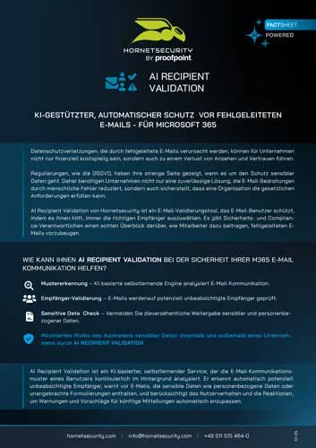 Fact Sheet Cover : AI Recipient Validation Service