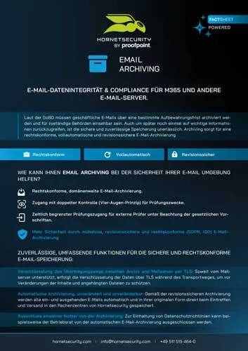 Fact Sheet Cover : Archiving