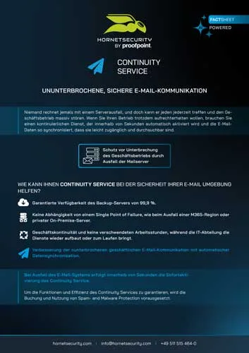 Fact Sheet Cover : Continuity