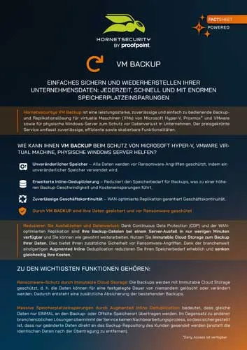 Fact Sheet Cover : VM Backup