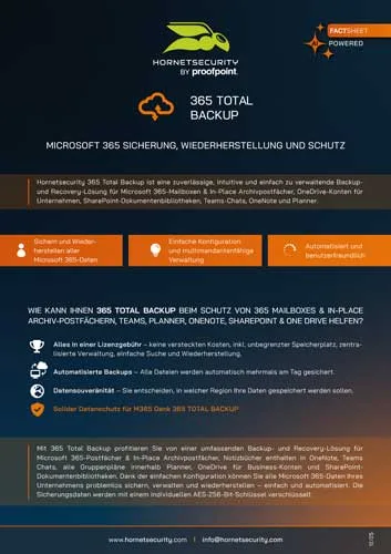 Fact Sheet Cover : 365 Total Backup