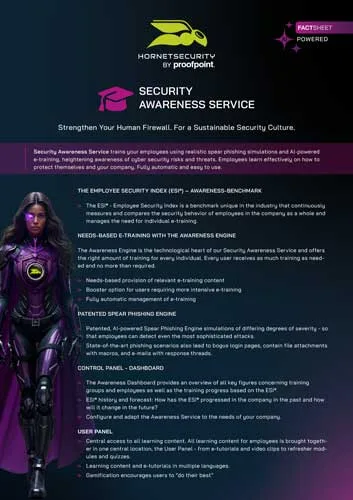 Fact Sheet Security Awareness Service Cover