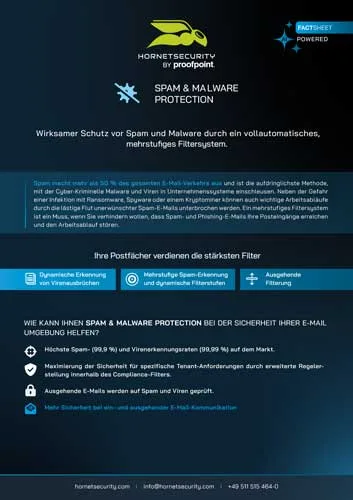 Fact Sheet Cover : Spam and Malware Protection