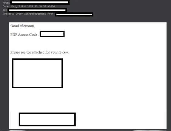 Phishing e-mail sent to the victim