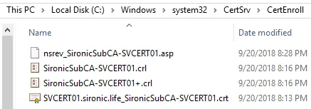 Complete Configuration of the Subordinate CA
