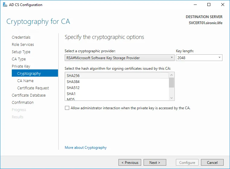 Perform Initial CA Configuration